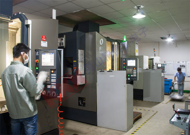 CNC machining center workshop